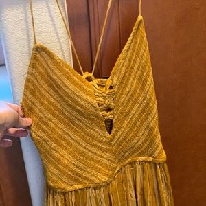 Mustard cut out maxi dress